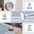 Washable Runner Rug 2x10 Modern Bordered Hallway Runner Rug Non Slip Kitchen - Image 5