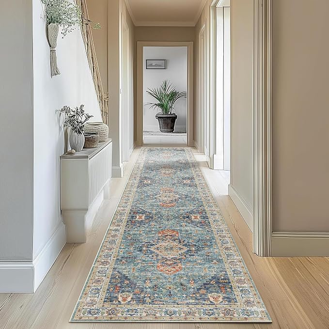 Enkor Runner Rugs for Hallway, 2.6x10.5 Washable Soft Non Slip Floor Rugs for - Image 6
