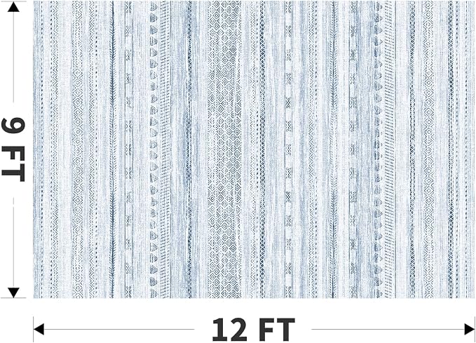 9x12 Area Rugs for Living Room Machine Washable Rug Distressed Indoor Carpet - Image 2