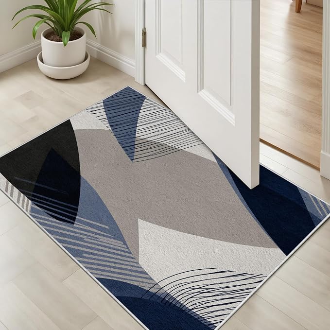 Abstract Art Line Living Room Area Rugs 3x4, Modern Boho Geometric Print Soft - Image 4