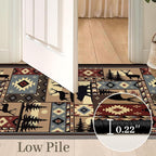 Rustic Cabin Wildlife Entrance 2x3 Rug, Buffalo Plaid Bear Moose Deer Country - Image 4