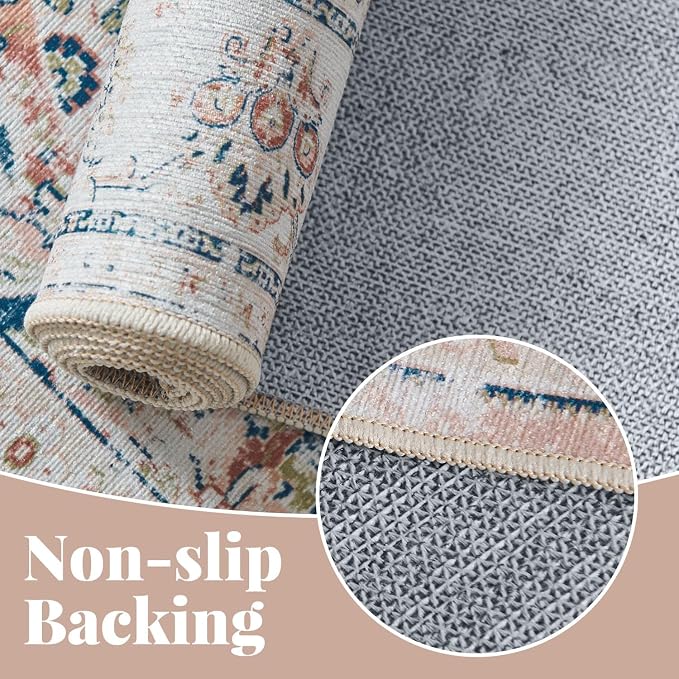 jinchan Fiora Long Hallway Runner Rug 2x12 Machine Washable Runner Rug Pink - Image 4