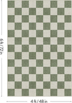 LIVEBOX 4x6 Washable Area Rug Checkered, Non-Slip Small Entryway Rug Green - Image 2