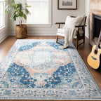 Area Rug for Living Room, 8x10 Machine Washable Non Slip Large Faux Wool Throw - Image 3