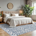 KUTA Moroccan 8x10 Rugs for Living Room Blue White, Washable Boho Area Rug - Image 2