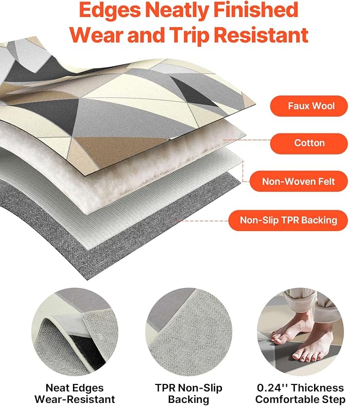 VEVOR 5 x 7 ft Area Rug Large Washable Rug Non-Slip and Tear-Resistant Soft - Image 6