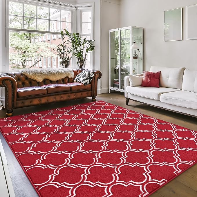 Amearea Fluffy Indoor Trellis Rug, Soft Moroccan Home Rugs by AmeareaDirect