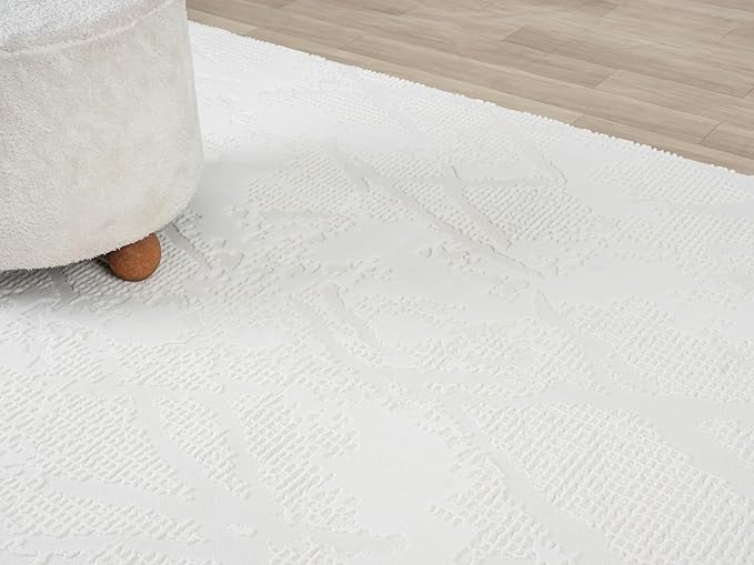 Adel Modern Area Rug for Living Room, 4x6 Rustic Distressed Abstract Cream - Image 5