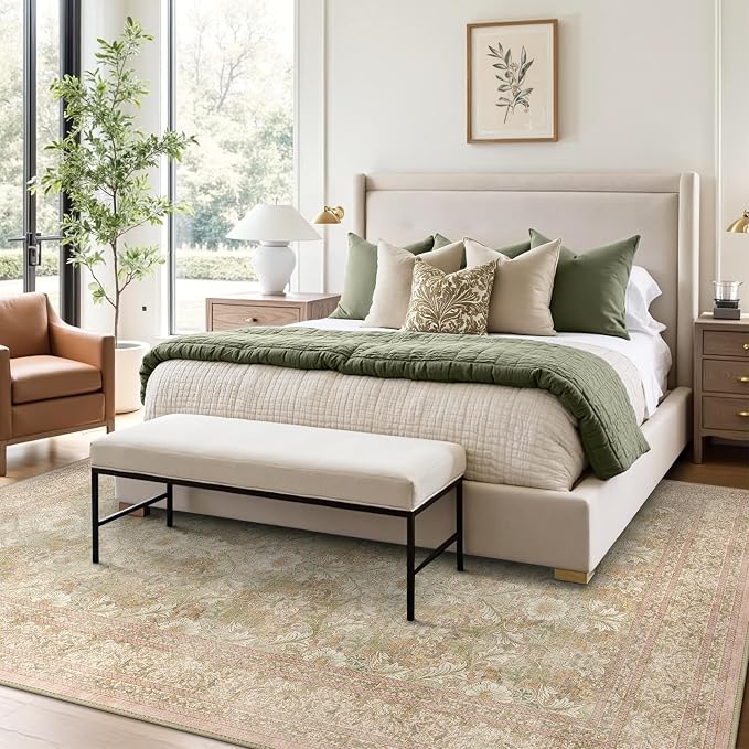 8x10 Washable Area Rug for Living Room, Non Slip Water Repellent Low Pile - Image 3