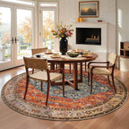SERISSA Boho Round Area Rug, 5ft Washable Non-Slip Circle Rug, Ultra Soft - Image 2