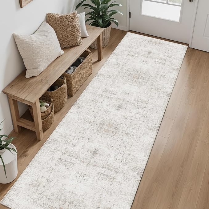 Hallway Runner Rug 2x6 Washable Area Rugs, Vintage Floral Rug Soft Non Slip - Image 2