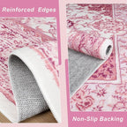 Bright Pink Area Rug for Girls Bedroom, 3x5 Soft Washable Rugs - Image 4
