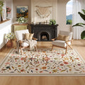 Vintage Medallion Floral 4x6 Rug, Machine Washable Non-Slip Area Rug, Low Pile by Vowkten
