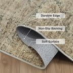 FMFUNCTEX 3x5 Washable Area Rug Brown Vintage Neutral Distressed Non Slip Low - Image 4