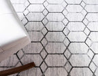 Rugs.com Lattice Trellis Collection Rug – 3 Ft Round White Low-Pile Rug Perfect - Image 6