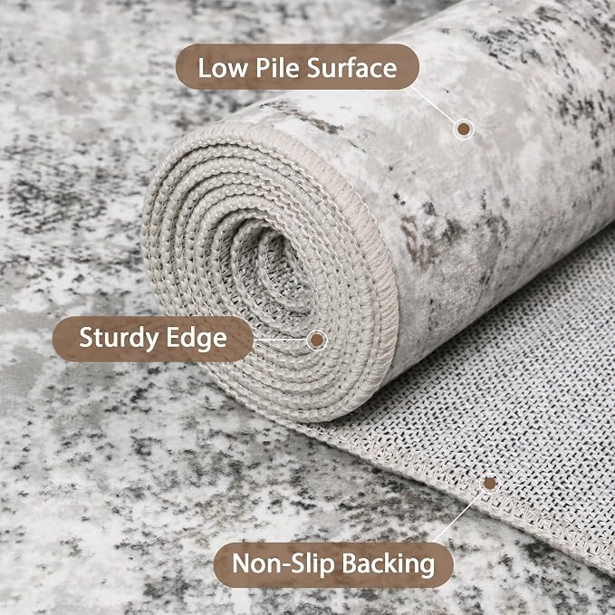 GENIMO Washable Area Rugs for Living Room, 8x10 Modern Non Slip Rugs, Low Pile - Image 4