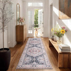 PURRUGS Vintage Farmhouse Boho Runner Rug 2x6 ft, Non-Slip Machine Washable Rug - Image 2