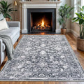 KILOCOCO Area Rug 4x6 Entryway Rug Washable Printed Vintage Floral Rubber by Kilococo