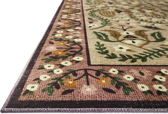 Loloi Rifle Paper Co. Canopy Collection CNP-03 Aubergine 3'-9" x 3'-9" Round - Image 4