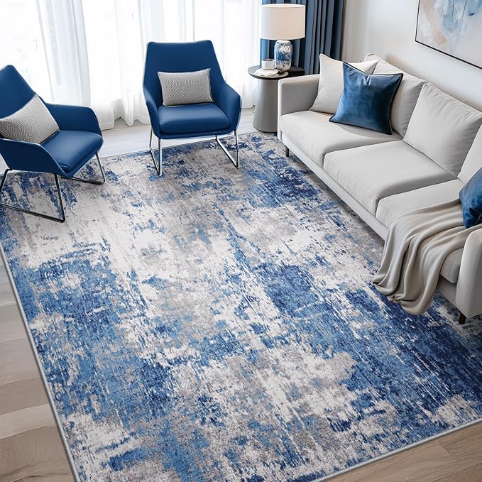 Washable Area Rugs 8'x10' Non-Slip Modern Abstract Soft - Image 7
