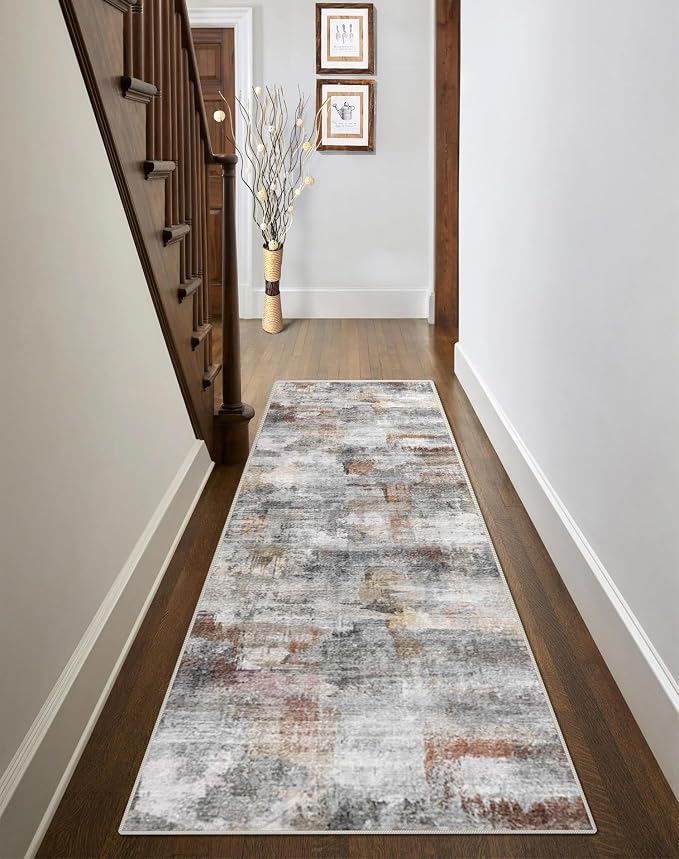 vivorug Grey Runner Rug 2x10 Machine Washable Rug - Image 2