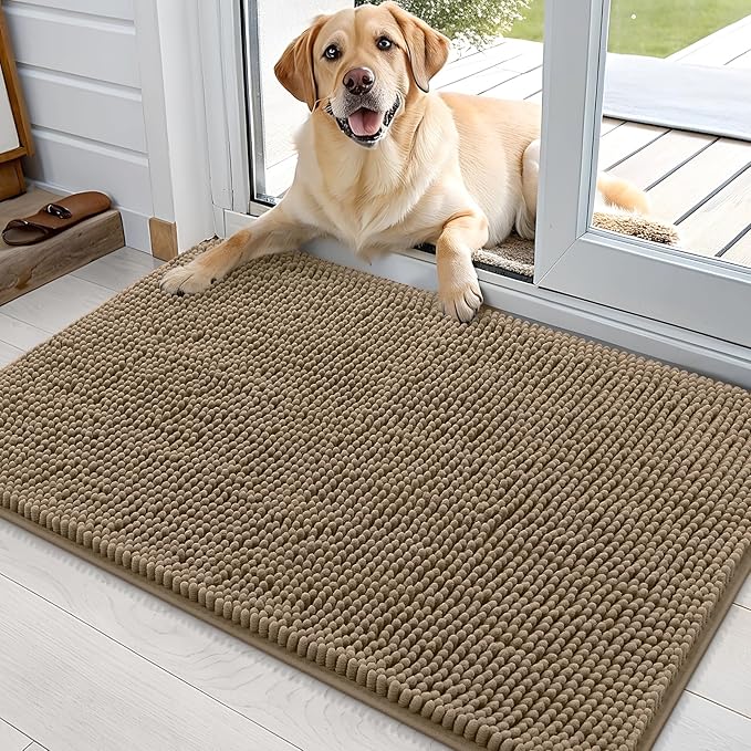 OLANLY Dog Door Mat for Muddy Paws 35x24, Absorbs Moisture and Dirt, Absorbent by OLANLY