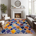 Moroccan Rugs for Living Room -Moroccan Trellis Rug, 3x4 ft, Colorful Geometric by Phtbz