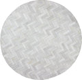 Sn Alef Home Soft Textured Round Rug | White & Grey Woven Carpet by SNALFEHOME