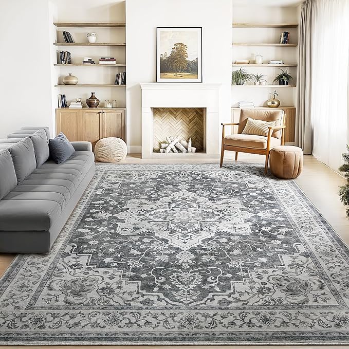 Marsail 8x10 Washable Area Rug, Soft & Slip-Resistant Large Area Rug by Marsail