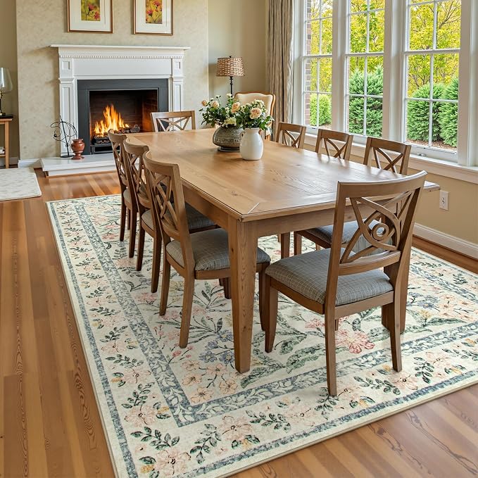 Morebes Washable Area Rugs 6x9, Boho Nursery Rug Girl Bedroom Non-Slip - Image 2