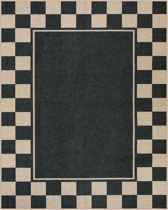 Moynesa Checkered Easy Jute Outdoor Rug 8x10 Area Rugs - Image 8