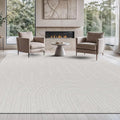 Beverly Rug Micro Loop Area Rug White 8x10 Modern Luxury Soft Circle Geometric by BeverlyRug