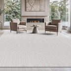 Beverly Rug Micro Loop Area Rug White 8x10 Modern Luxury Soft Circle Geometric by BeverlyRug