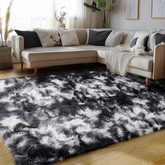 Fluffy Rug for Living Room Shaggy Area Rugs High Pile Fuzzy Rug Non-Slip Indoor - Image 3