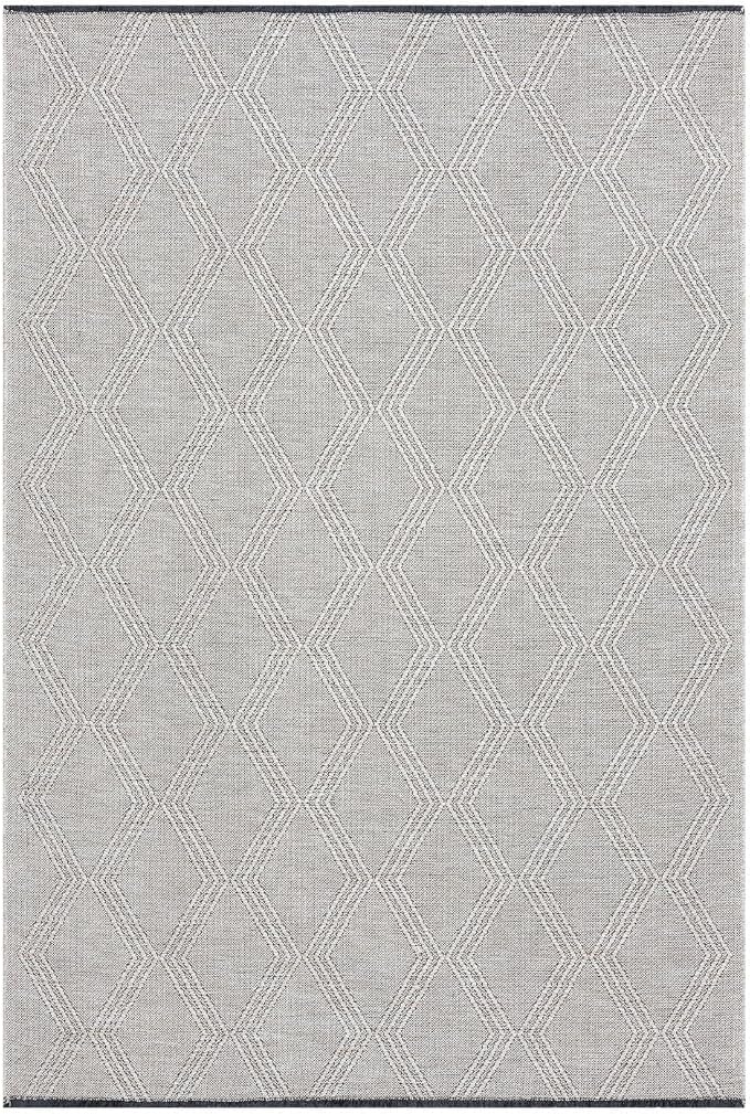 LUXE WEAVERS Modern Farmhouse Beige 5x7 Washable Area Rug, Anti-Slip Diamond - Image 2
