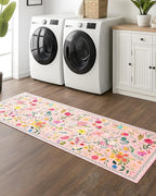 Boho Floral Runner Rug 2x6, Washable Non-Slip Kitchen Rug, Ultra Soft Vintage - Image 6