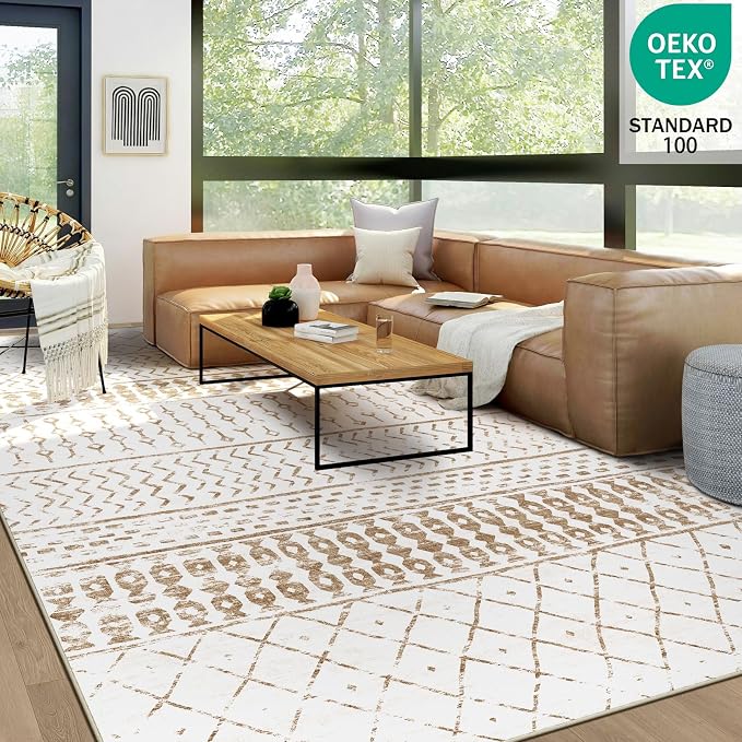 8x10 Machine Washable Area Rug for Living Room, Kids and Pets Friendly for - Image 3