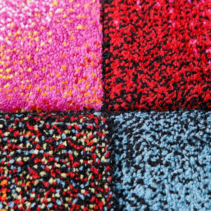 Paco Home Colorful Living Room Rug Checkered Design - Image 6