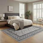 4x6 Washable Area Rug for Living Room, Carpet for Bedroom, Soft Faux Wool Retro - Image 3