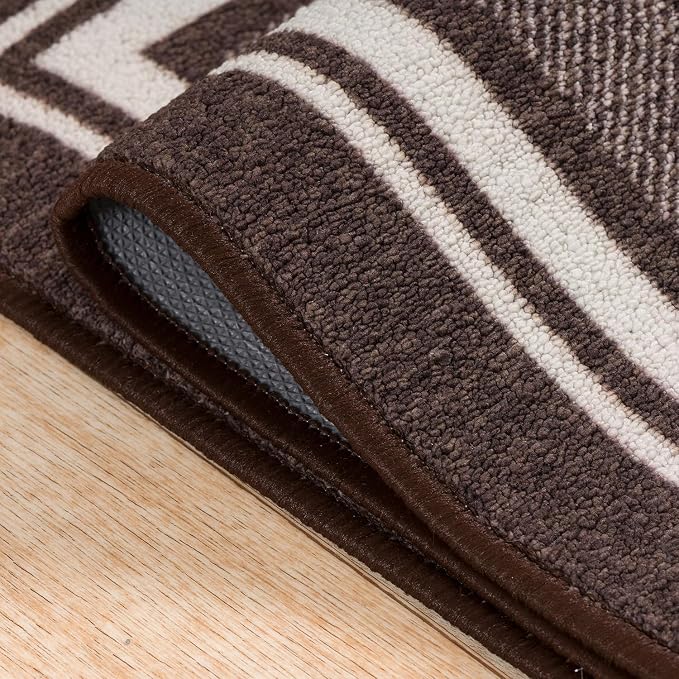 Beverly Rug Non Slip Area Rugs 3x5 Modern Bordered Non Skid Rubber Backing Soft - Image 3
