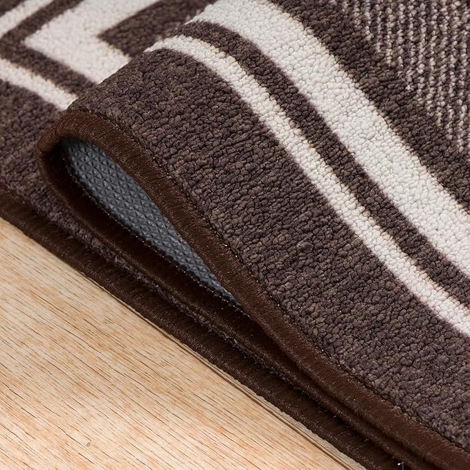 Beverly Rug Non Slip Area Rugs 5x7 Modern Bordered Non Skid Rubber Backing Soft - Image 3