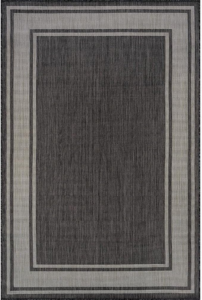 Beverly Rug Large Outdoor Rug 9x12 Modern Bordered Area Rugs - Image 2