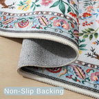 Rugcomf Runner Rug Washable Kitchen Runner 2'x 6'Runner Rug Floral Non-Slip - Image 3