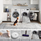 jinchan Fiora Hallway Runner Rug 3x8 Machine Washable Runner Rug Grey Vintage - Image 4
