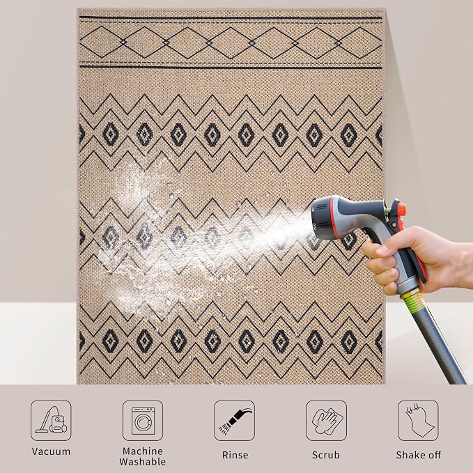 Tangsoo Easy Jute 2x3 Outdoor Rug, Non Slip Small Machine Washable Rug - Image 7