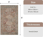 Bavni 3x5 Area Rug for Living Room Bedroom, Washable Boho Print Vintage - Image 2