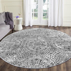 vivorug Round Rug 5ft Vintage-Inspired Round Area Rug Non-Slip Indoor Carpet - Image 3