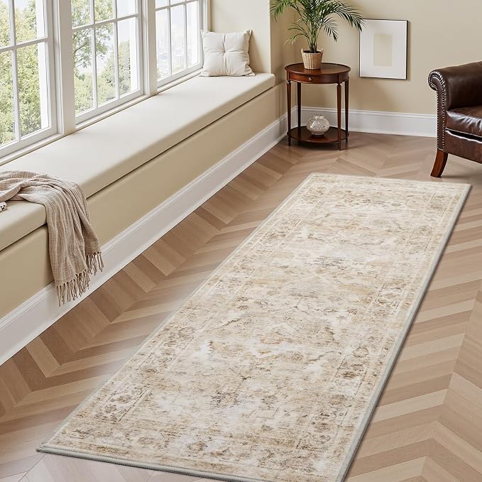 AMOAMI-2X3 Small Rug-Washable Rugs Entryway Mat Indoor-Soft Vintage Non Slip - Image 7