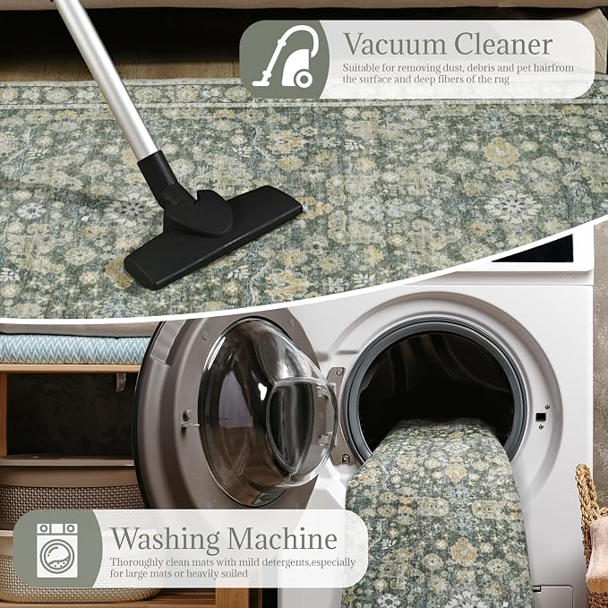 8x10 Washable Area Rugs Ultral Soft Non-Slip Stain Resistant Vintage Boho Large - Image 10