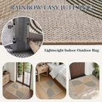 Lahome Rainbow Easy Jute Rug, 2x3 Entryway Rug Indoor Outdoor Front Door Mat - Image 4